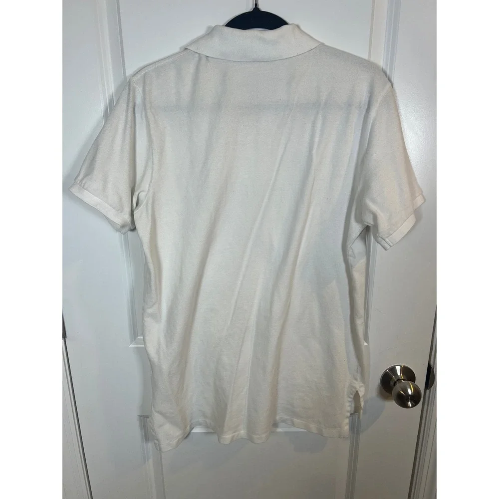 Polo Ralph Lauren Mens Short Sleeve Custom Fit Pique Polo Shirt White Large Long